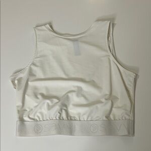 White Crop Top with Logo Band